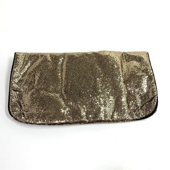 Victoria's Secret Shimmering Sequin Fold Over Evening Bag Disco Retro Gold NWT - Picture 7 of 10